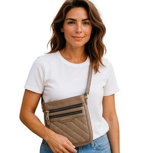 IV London Tan Expandable Crossbody Bag